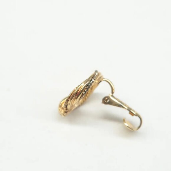 100% Authentic DIOR Gold Metal Clip-On Earrings 281-092724 - Picture 4 of 9